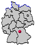 Erlangen auf der Deutschlandkarte